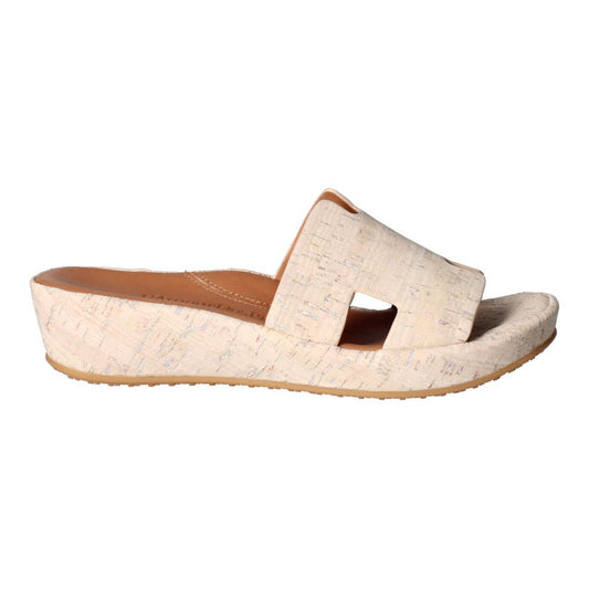 L'Amour Des Pieds Catiana Slip on Sandal - Whitewash Cork Womens Shoes