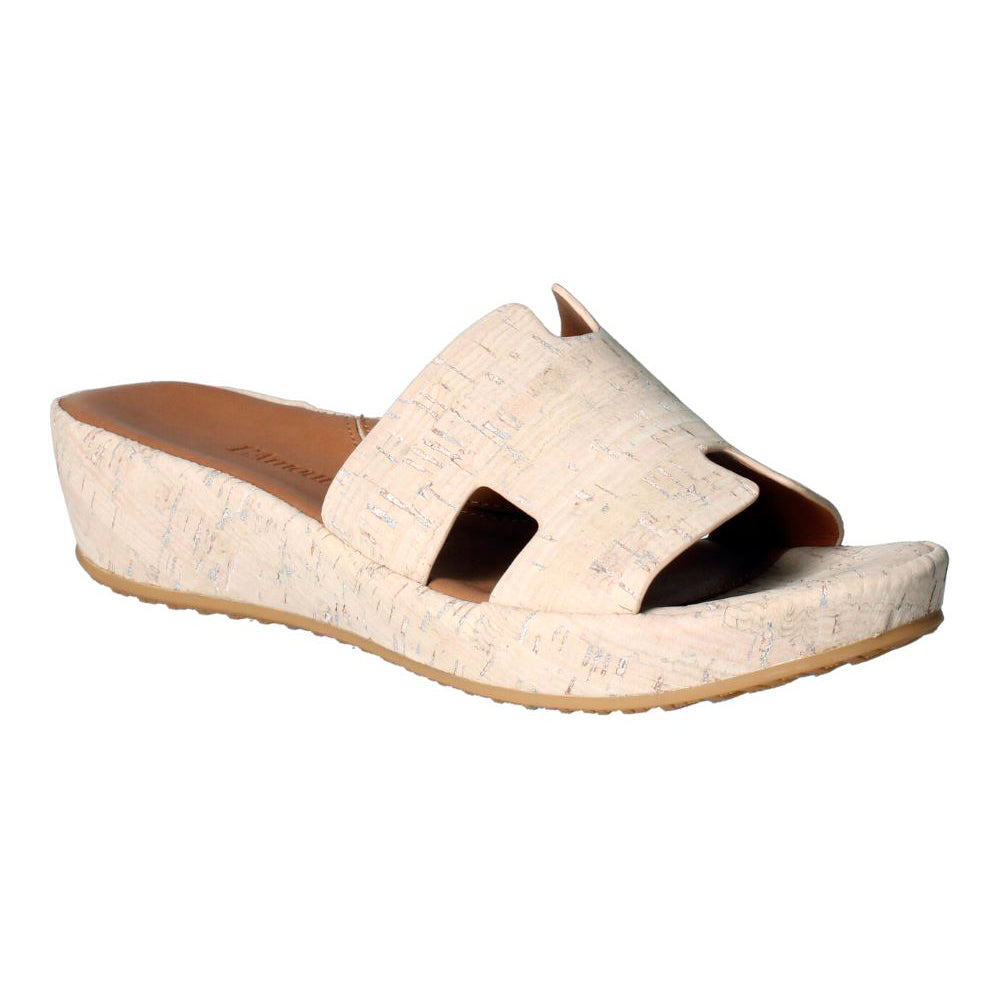 L'Amour Des Pieds Catiana Slip on Sandal - Whitewash Cork Womens Shoes