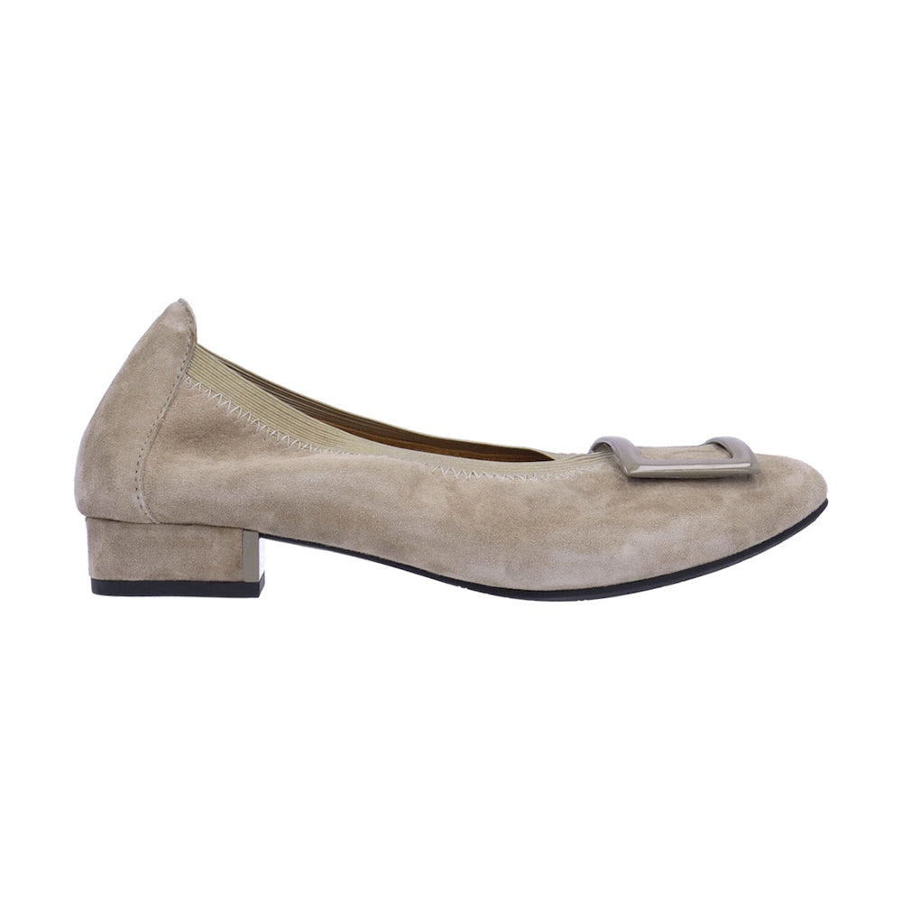 L'Amour Des Pieds Floella Womens Shoes DK. Taupe Kidsuede