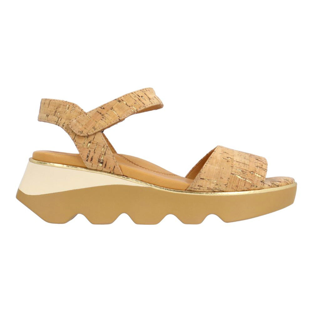 L'Amour Des Pieds Halsten Womens Shoes Natural Gold Cork