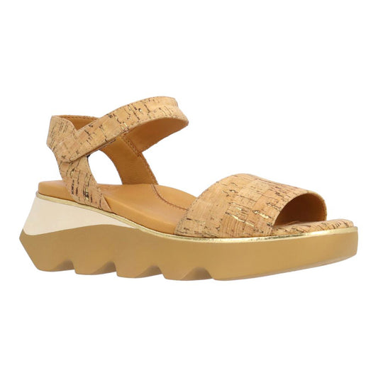 L'Amour Des Pieds Halsten Womens Shoes Natural Gold Cork