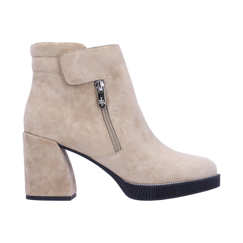 L'Amour Des Pieds Lanelle Boot Womens Shoes Taupe Kid Suede