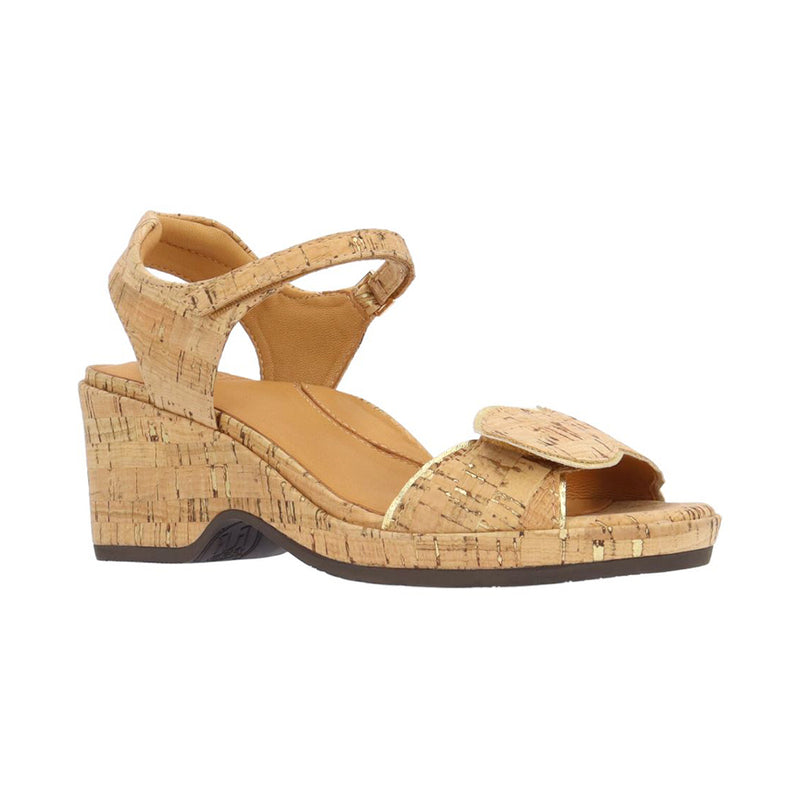 L'Amour Des Pieds Marora Strap Heel Womens Shoes Natural Gold Cork