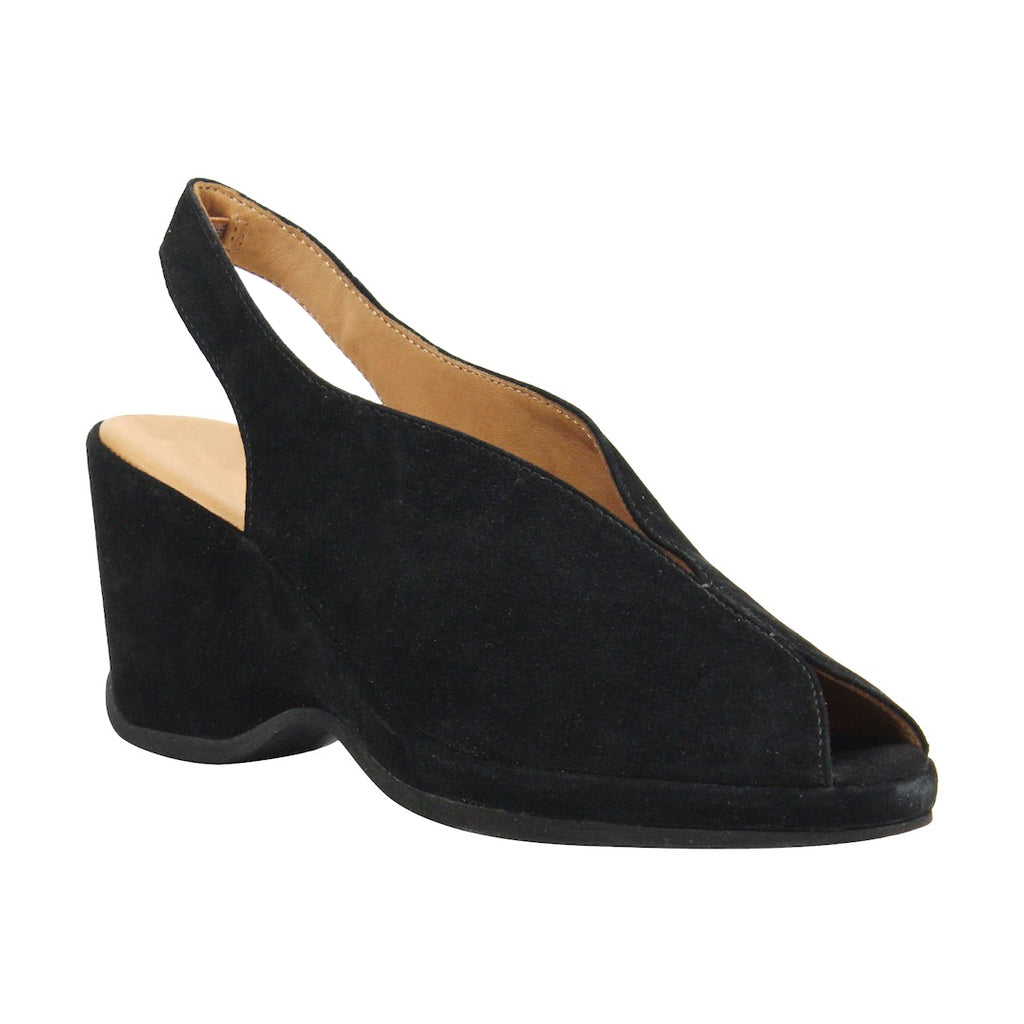 L'Amour Des Pieds Odetta Slingback Sandal Womens Shoes Black Kid Suede
