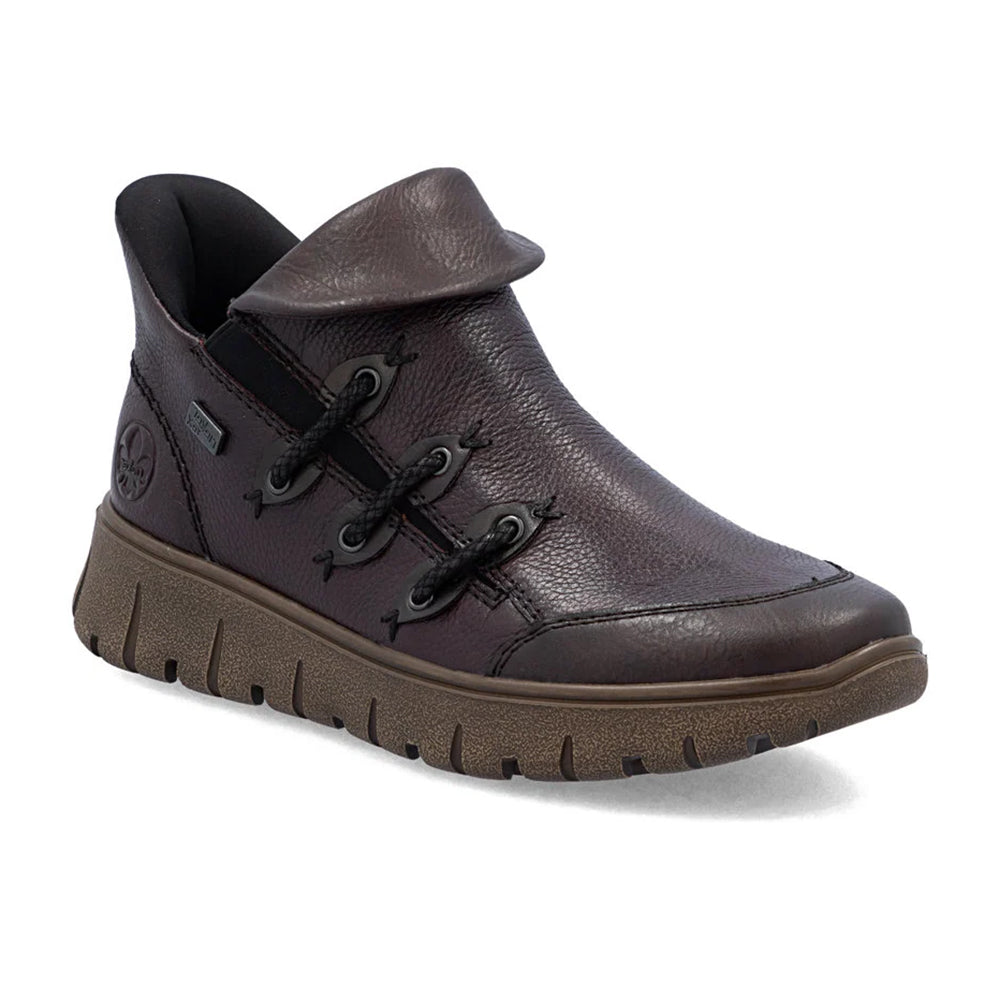 Rieker N1353 Leather Womens Ankle Bootie, Slip On Ankle Fall Boot