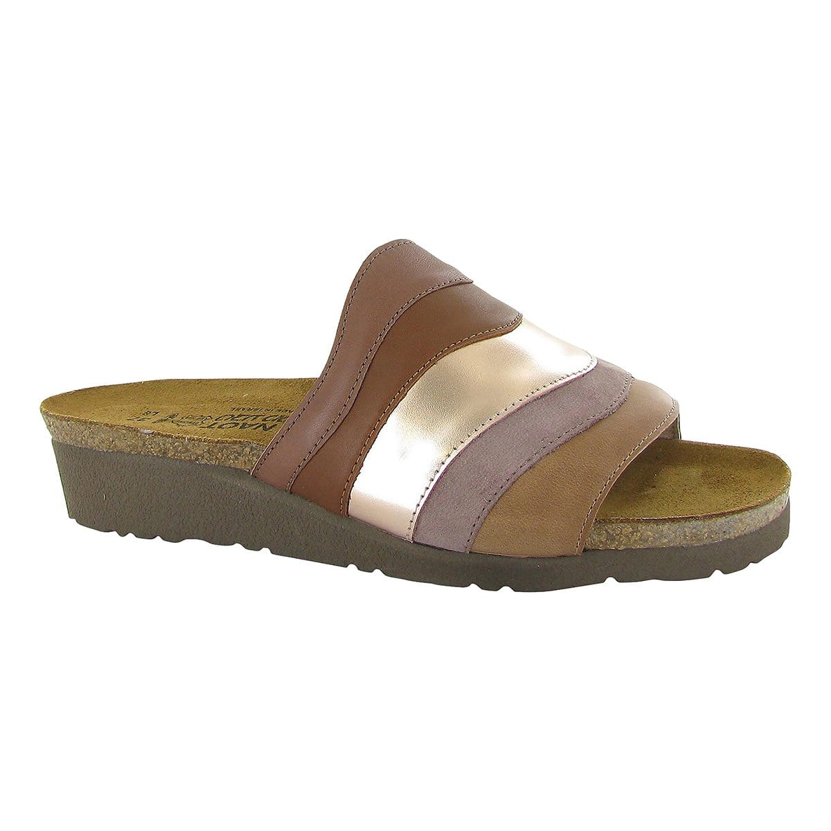 Naot Portia Wedge Slide Sandal (4032) Womens Shoes Mocha Rose