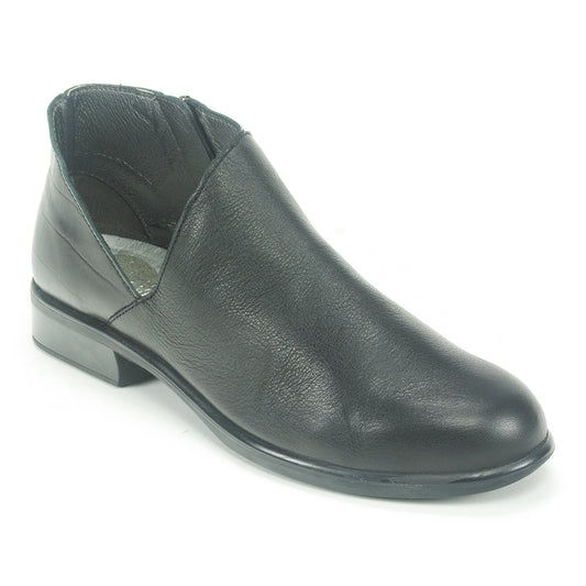 Naot Bayamo Low Ankle Bootie Womens Shoes Soft Black/Black Croc Leather