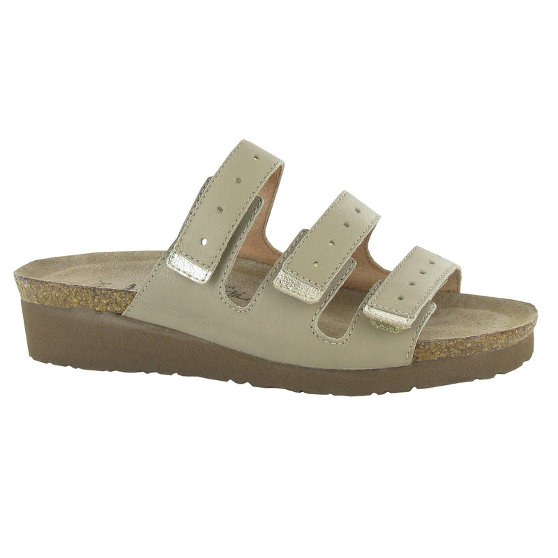 Naot Madelyn Sandal (4468) Womens Shoes Soft Beige Lthr/Glass Gold/Radiant Gold Lthr