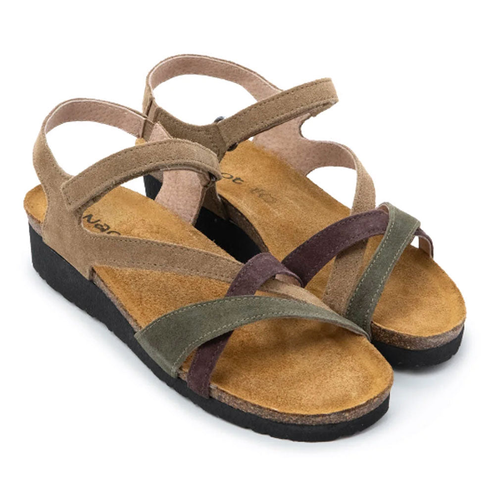 Naot Sophia Sandal Womens Shoes Acorn Olive Cordv Sued