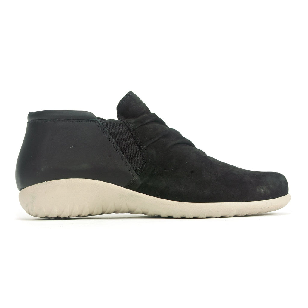 Naot Terehu Slip On Bootie (11177) Womens Shoes Black Velvet Nubuck/Black Raven Leather