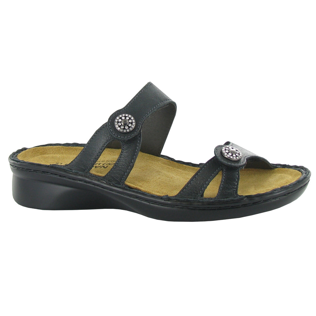 Naot Triton Slide Sandal Womens Shoes Silver Threads