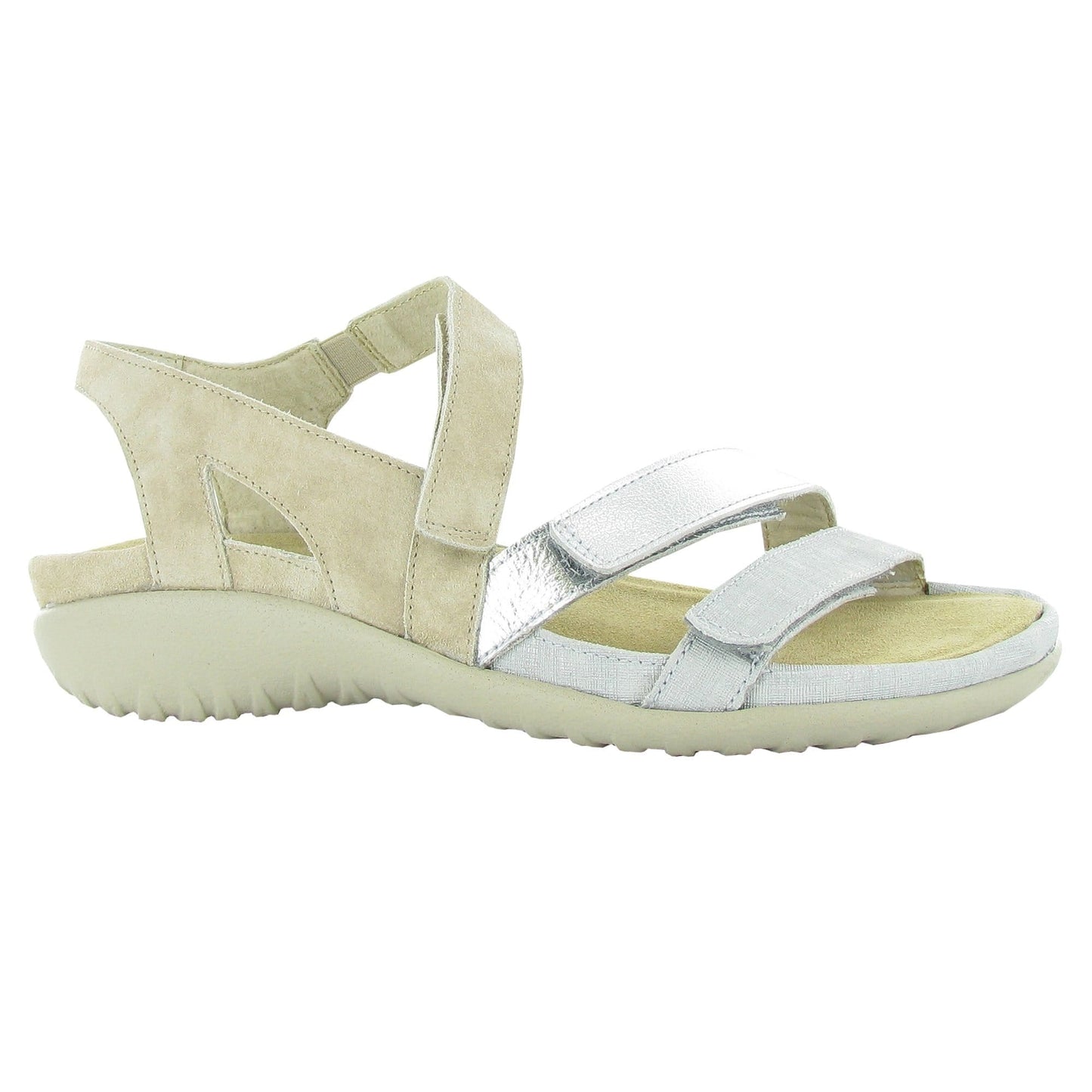 Naot Whetu (11201) Womens Shoes Grey Linen/Soft Silver/Sand Stone Suede