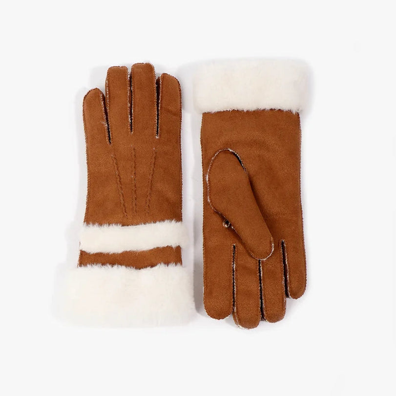 Nevada Glove Camel Womens Faux Shearling Gloves Winter 