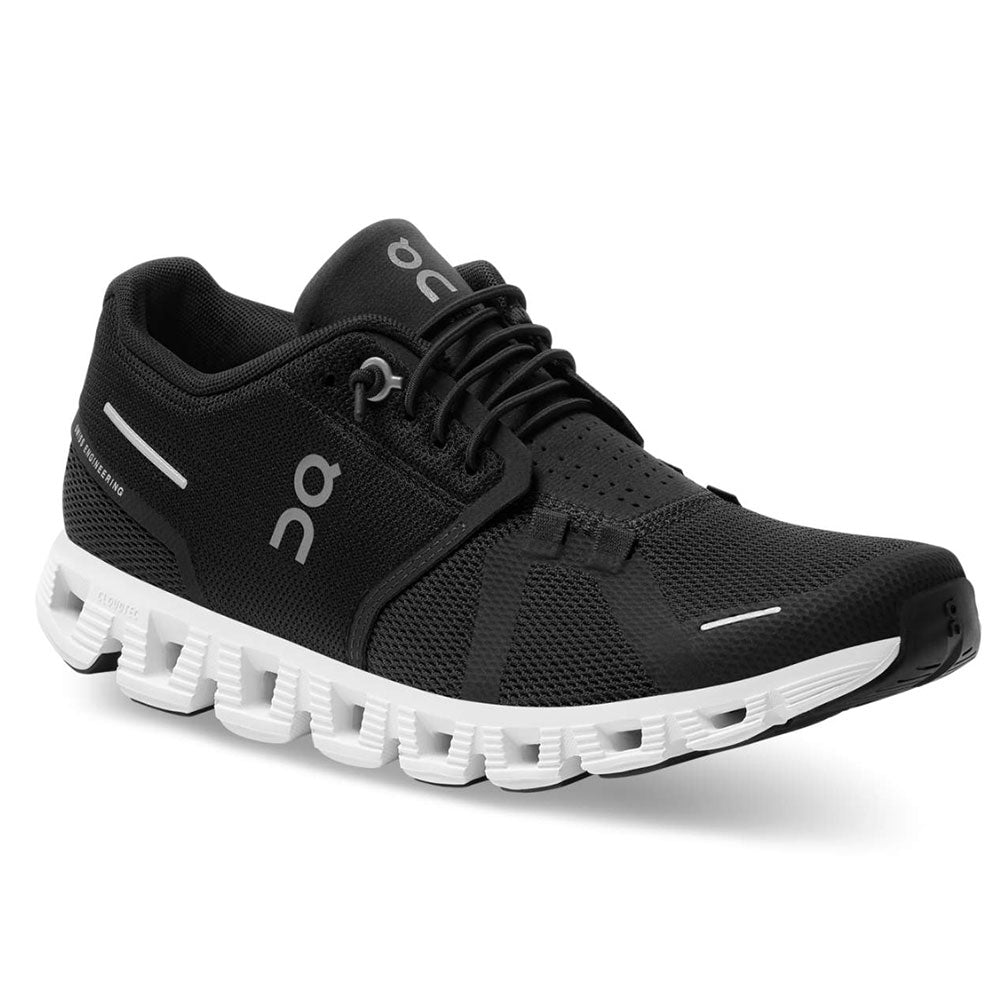 ON Running Cloud 5 Women's Sneaker - Undyed White Womens Shoes Black/White
