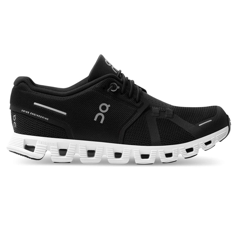 ON Running Cloud 5 Women's Sneaker - Undyed White Womens Shoes Black/White