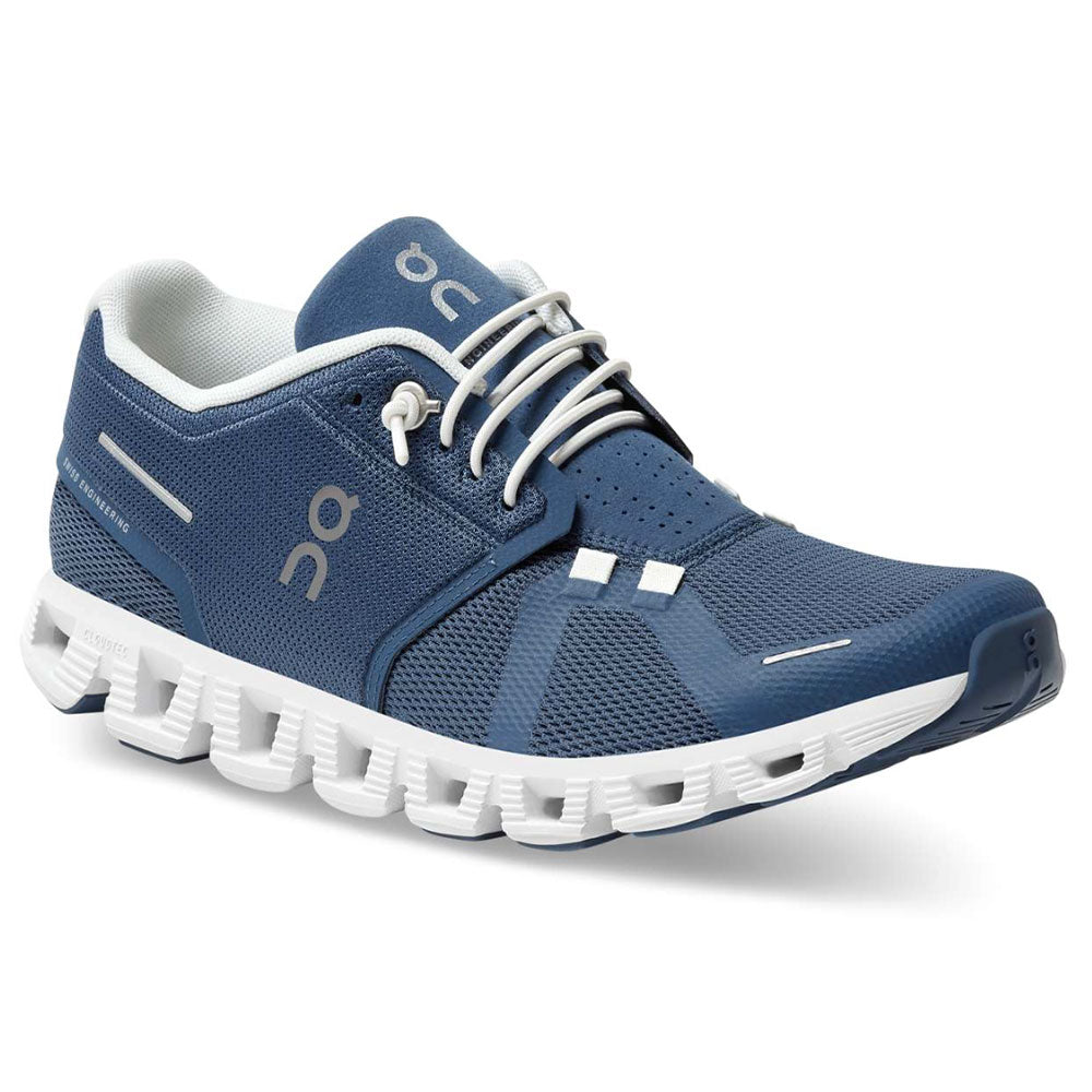 ON Running Cloud 5 Women's Sneaker - Denim/White Womens Shoes Denim/White