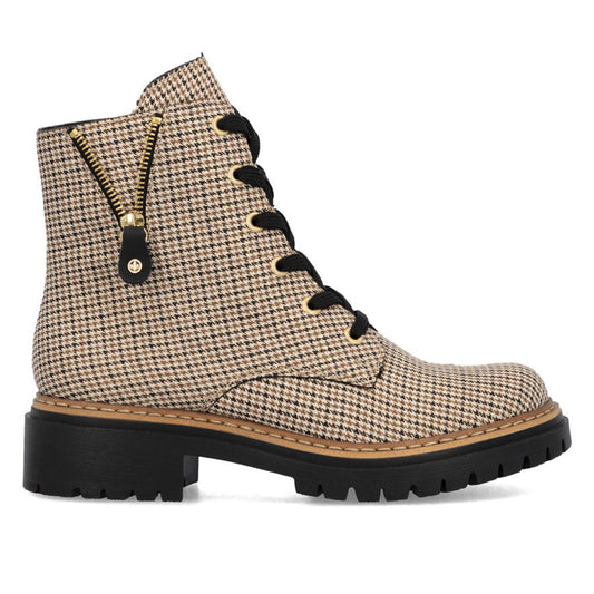 Rieker 72617 Womens Shoes Beige-Schwarz