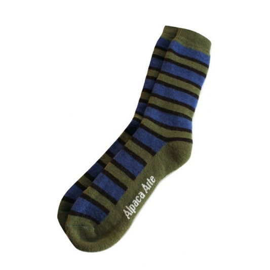 Tey Art Stripes Socks Womens Hosiery Olive