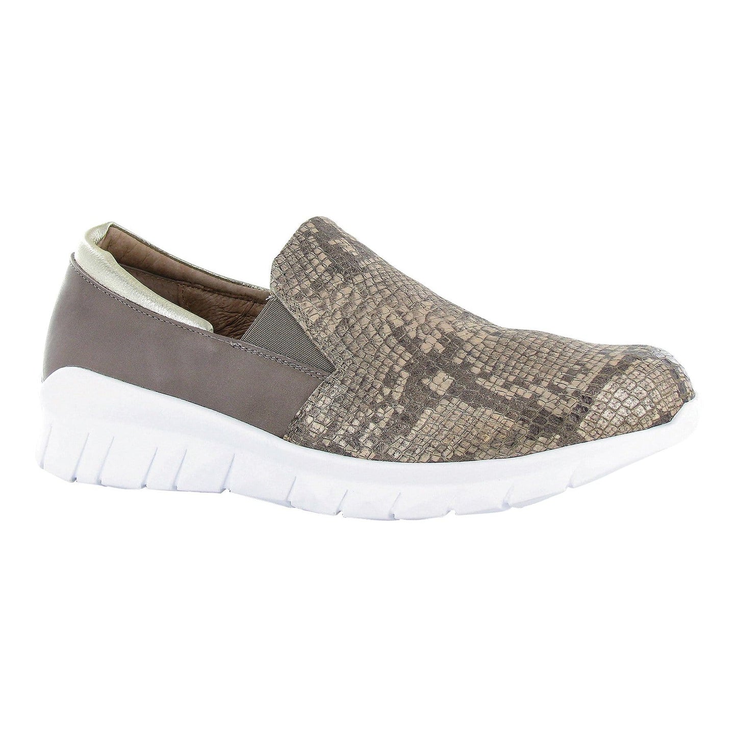 Naot Titan Slip On Sneaker (18018) Womens Shoes Golden Cobra Lthr/Soft Stone Lthr/Radiant Gold Lthr