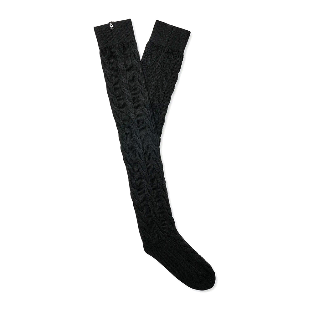 UGG Zanika Thigh High Cable Sock Womens Hosiery Black