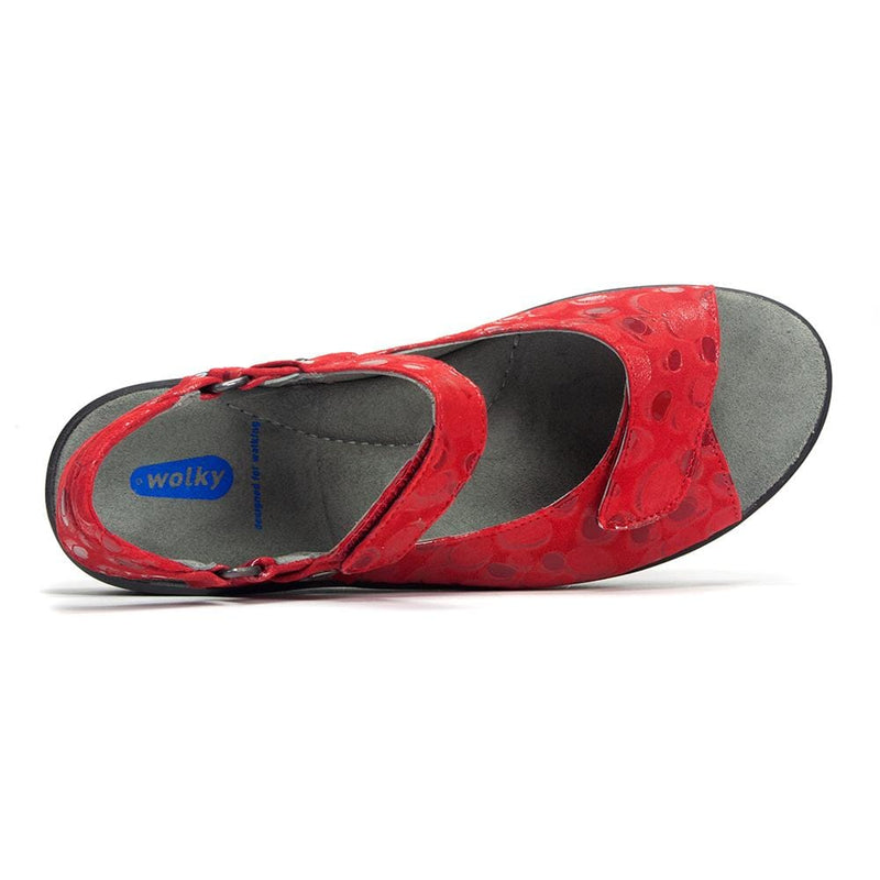 Wolky Pichu Sandal - 12-500 Red Circles Womens Shoes 