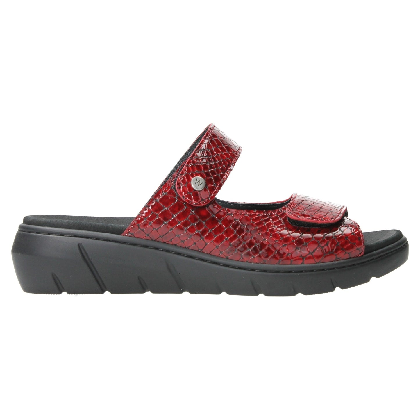 Wolky Cyprus Slide Sandal Womens Shoes 67-500 Red Mini Croco