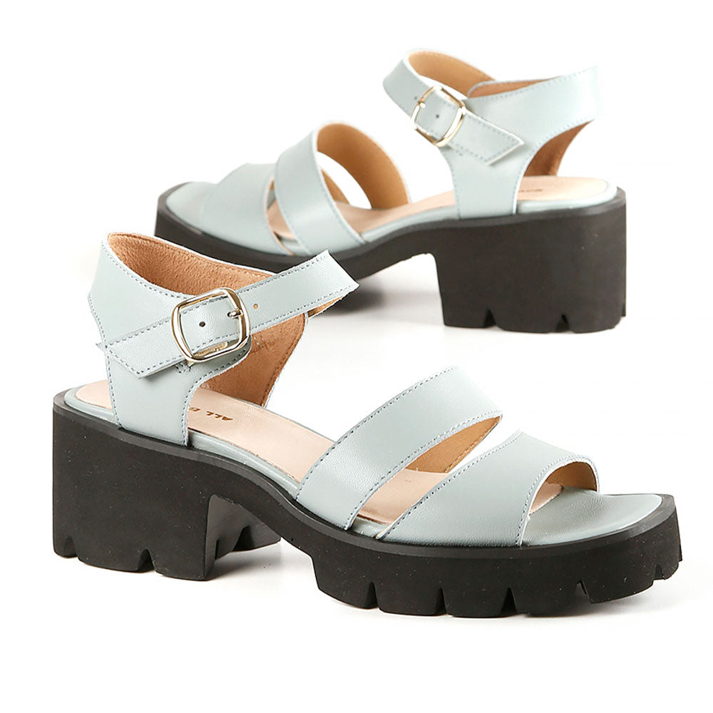 All Black Wide Lugg Sandal Womens Shoes 