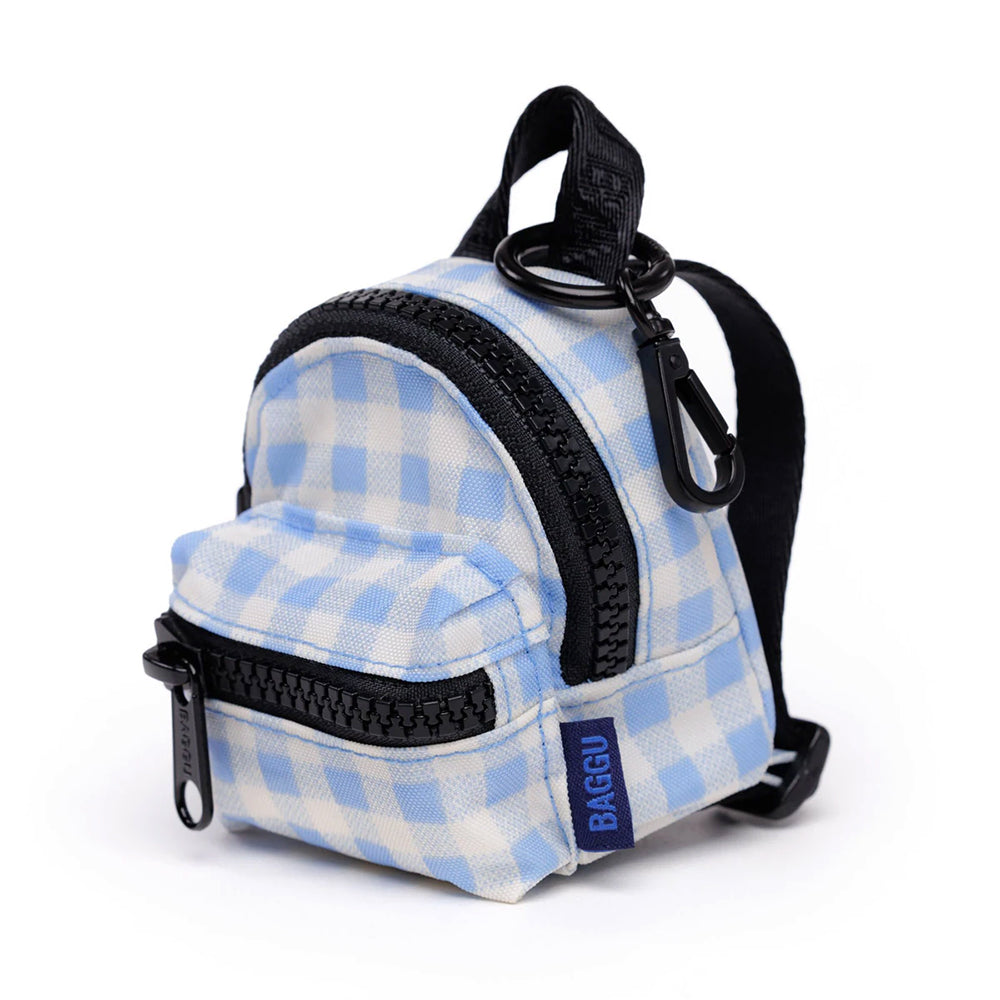 Baggu Backpack Charm Accessories Light Blue Gingham