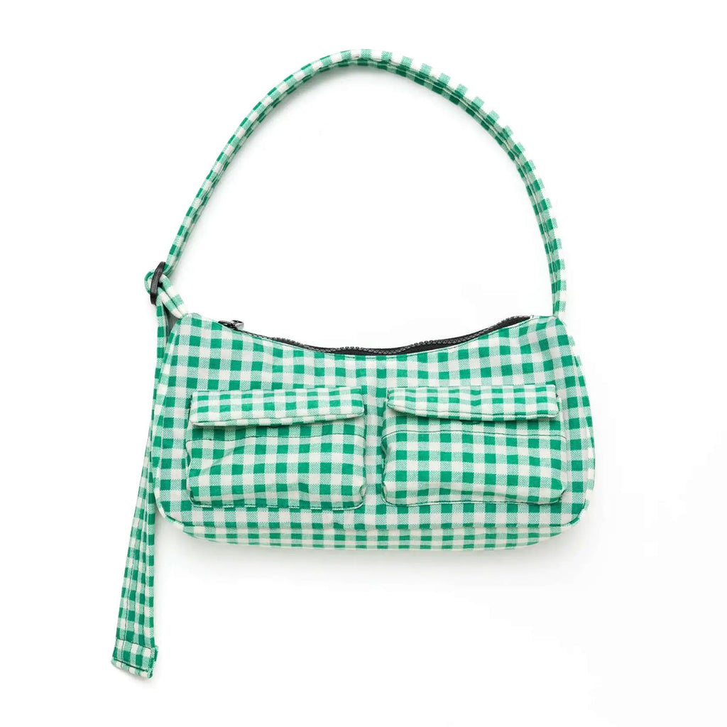 Baggu Cargo Shoulder Bag Handbags Green Gingham