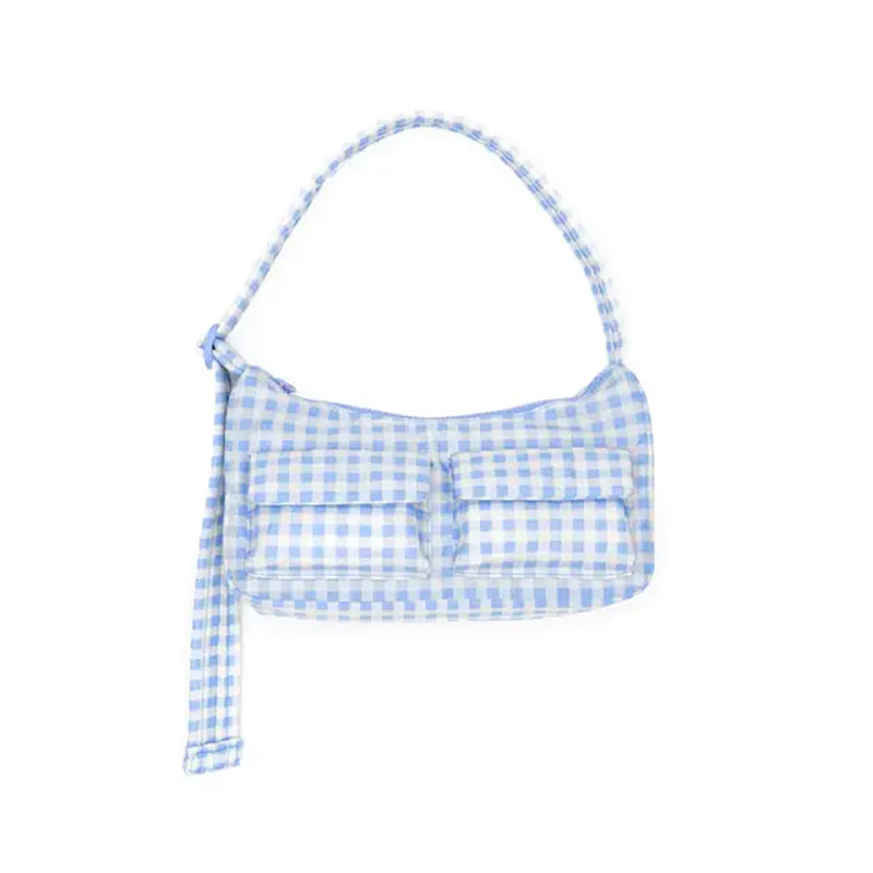 Baggu Cargo Shoulder Bag Handbags Light Blue Gingham
