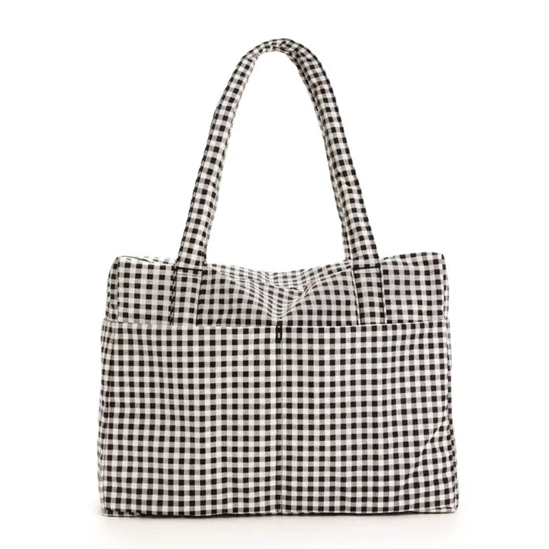 Baggu Cloud Carry-On Handbags Black & White Gingham