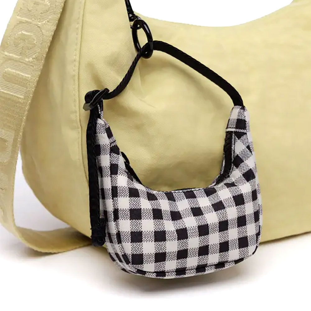 Baggu Crescent Bag Charm Accessories Black & White Gingham