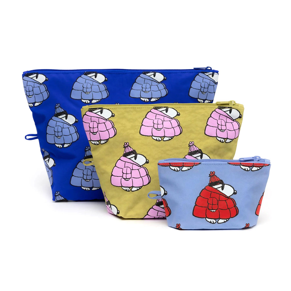 Baggu Go Pouch Set Accessories Puffer Snoopy Red