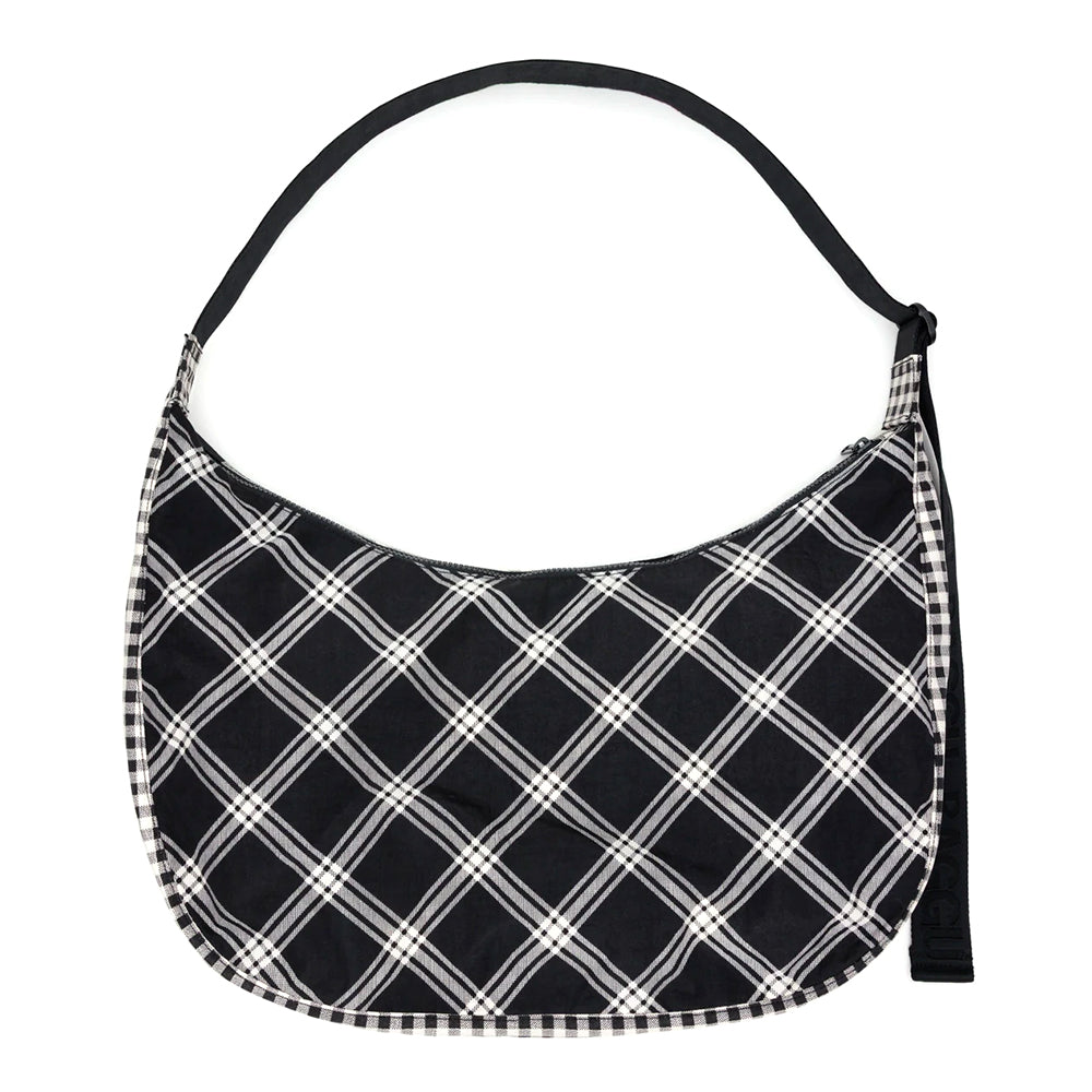 Baggu Large Nylon Crescent Bag Handbags Mixed Plaid