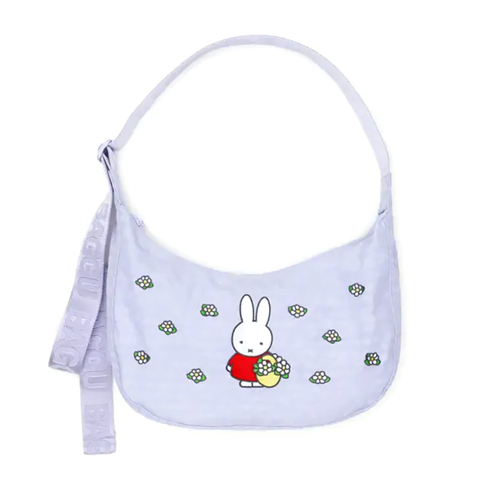 Baggu Medium Nylon Crescent Handbags Embroidered Miffy