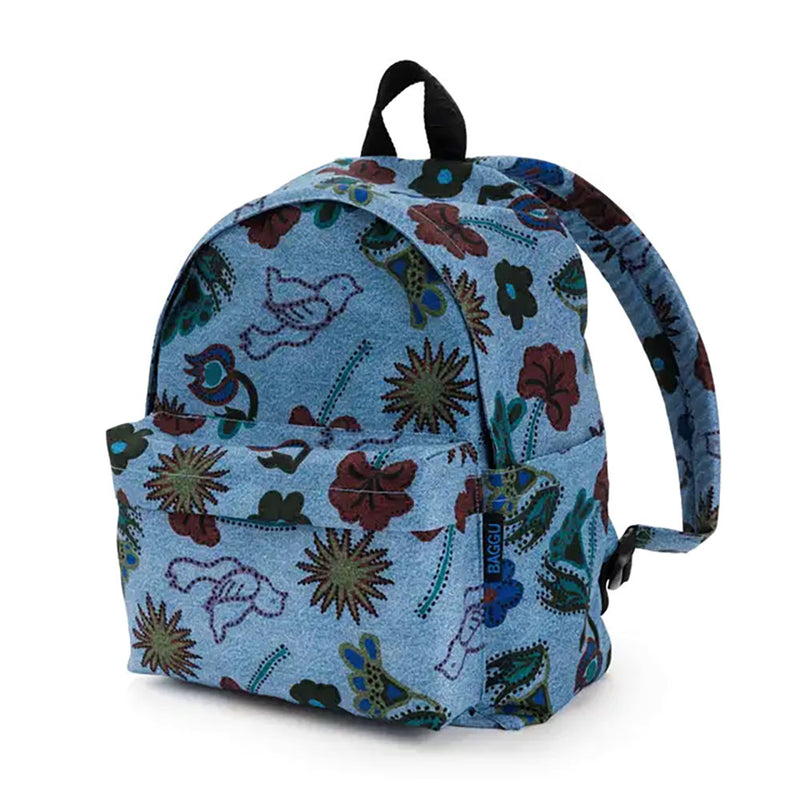 Baggu Medium Nylon Backpack Handbags Digital Denim Birds