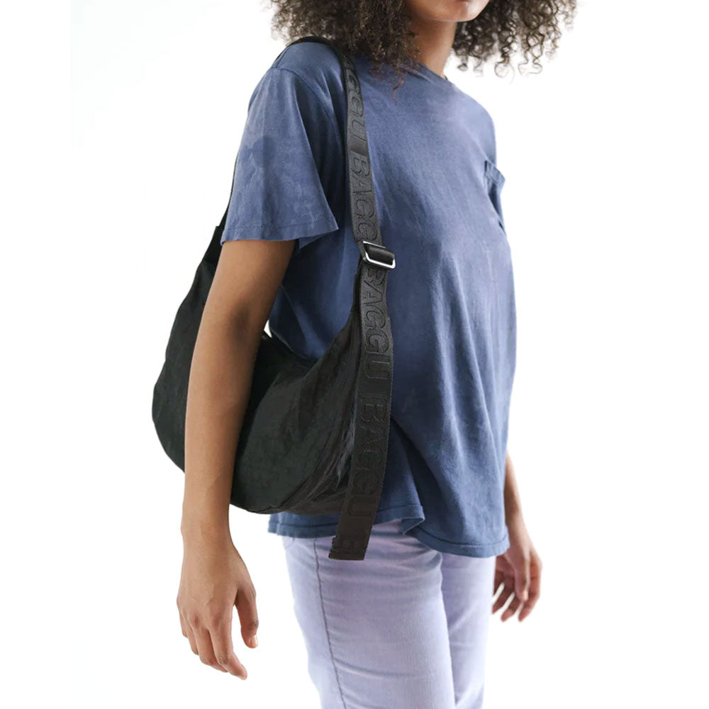 baggu Medium Nylon Crescent Bag Handbags Black