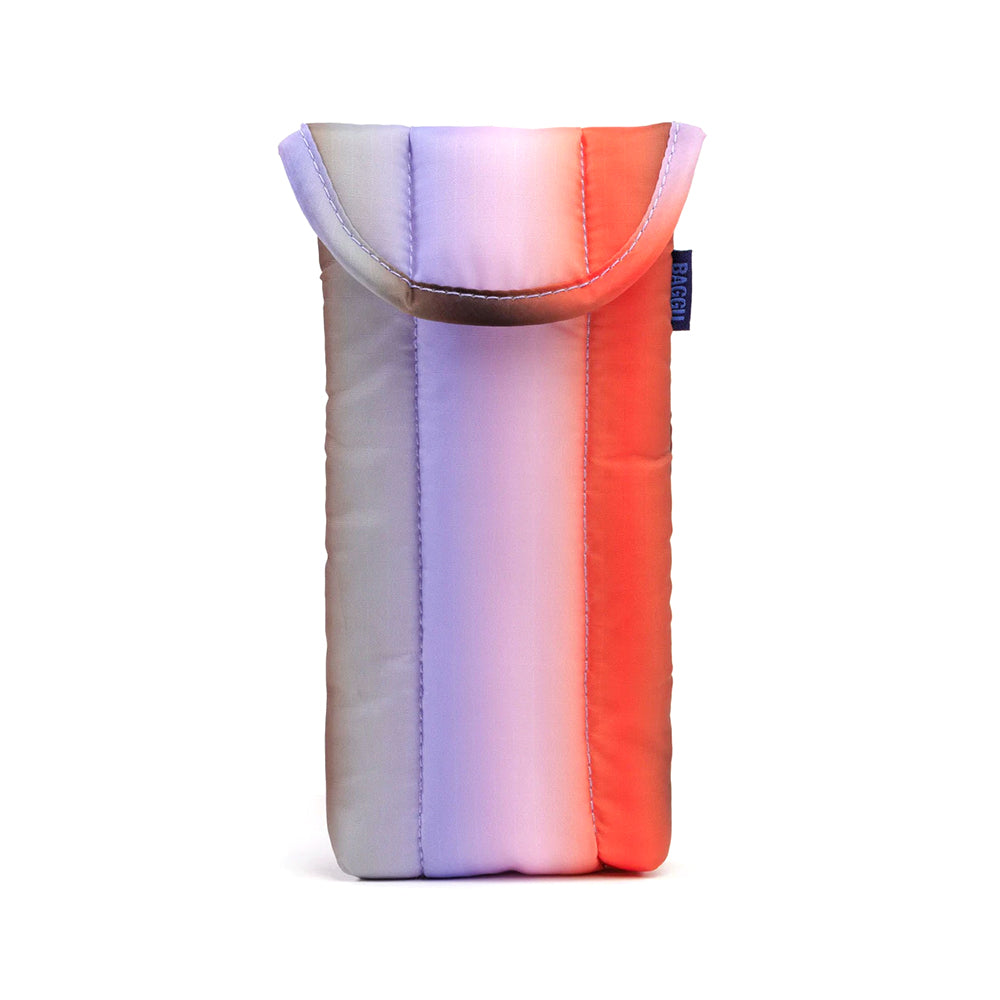 Baggu Puffy Glasses Sleeve Handbags Gradient Stripe Poppy and Lilac