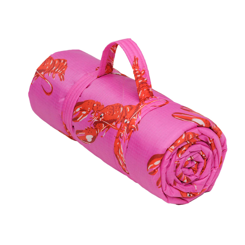 Baggu Puffy Picnic Blanket Accessories Pink Lobster