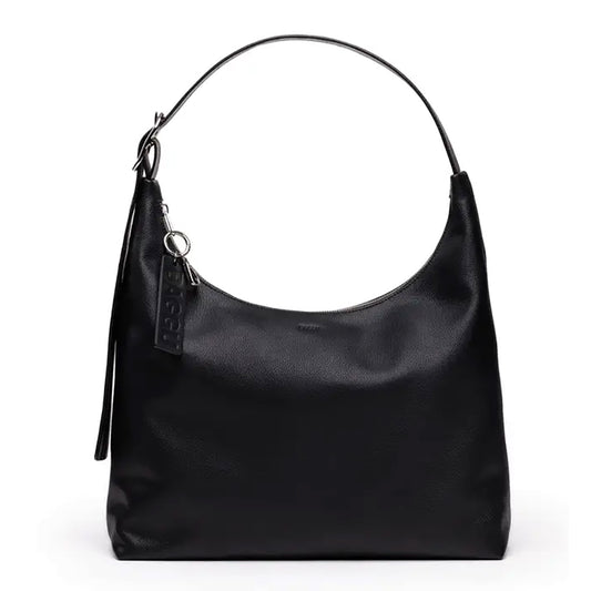 Baggu Medium Recycled Leather Crescent Bag Handbags Black