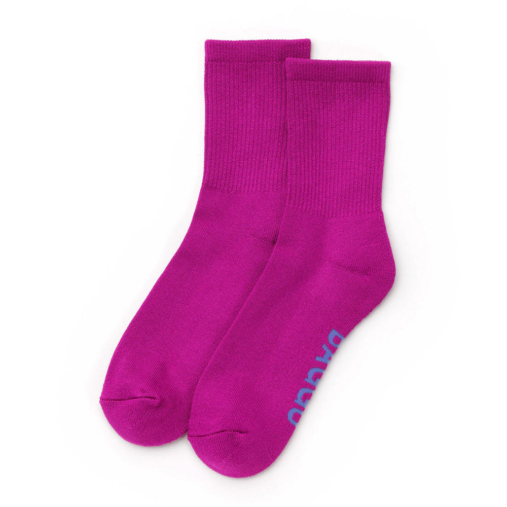 Baggu Ribbed Sock Womens Hosiery Deep Fuchsia