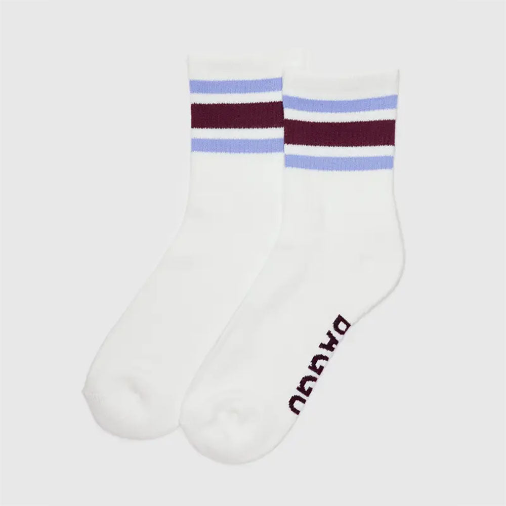 Baggu Ribbed Sock Womens Hosiery Ivory Stripe