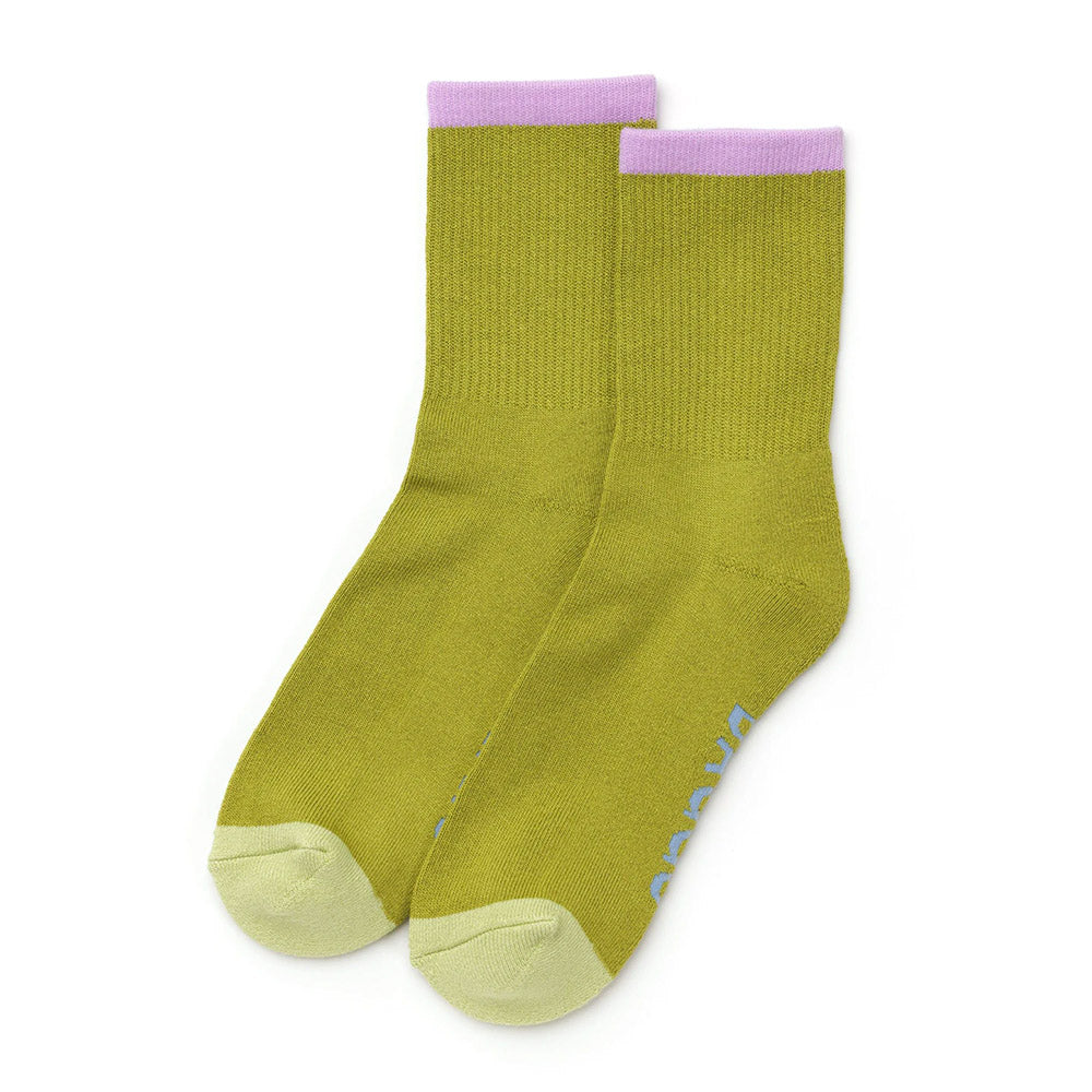 Baggu Ribbed Sock Womens Hosiery Olive Mix