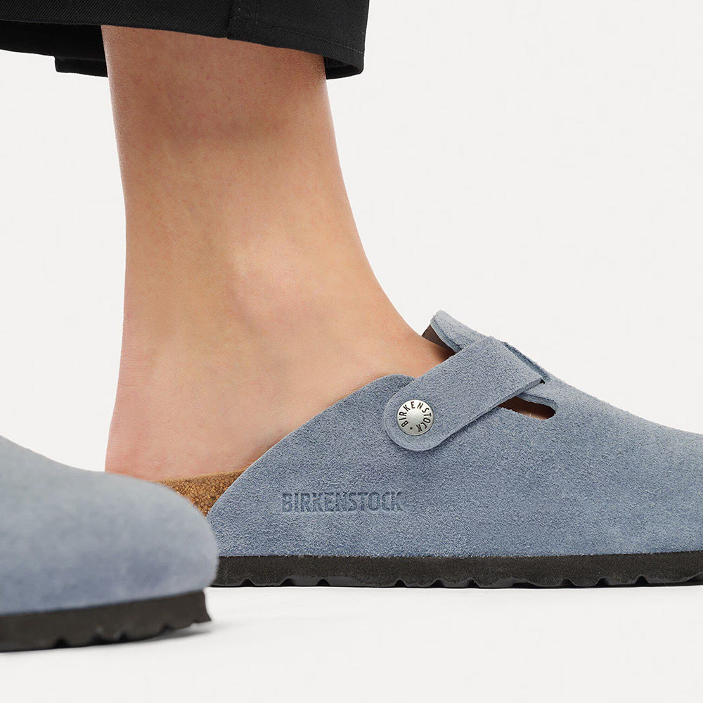 Birkenstock Boston Suede Soft Footbed Narrow Womens Shoes