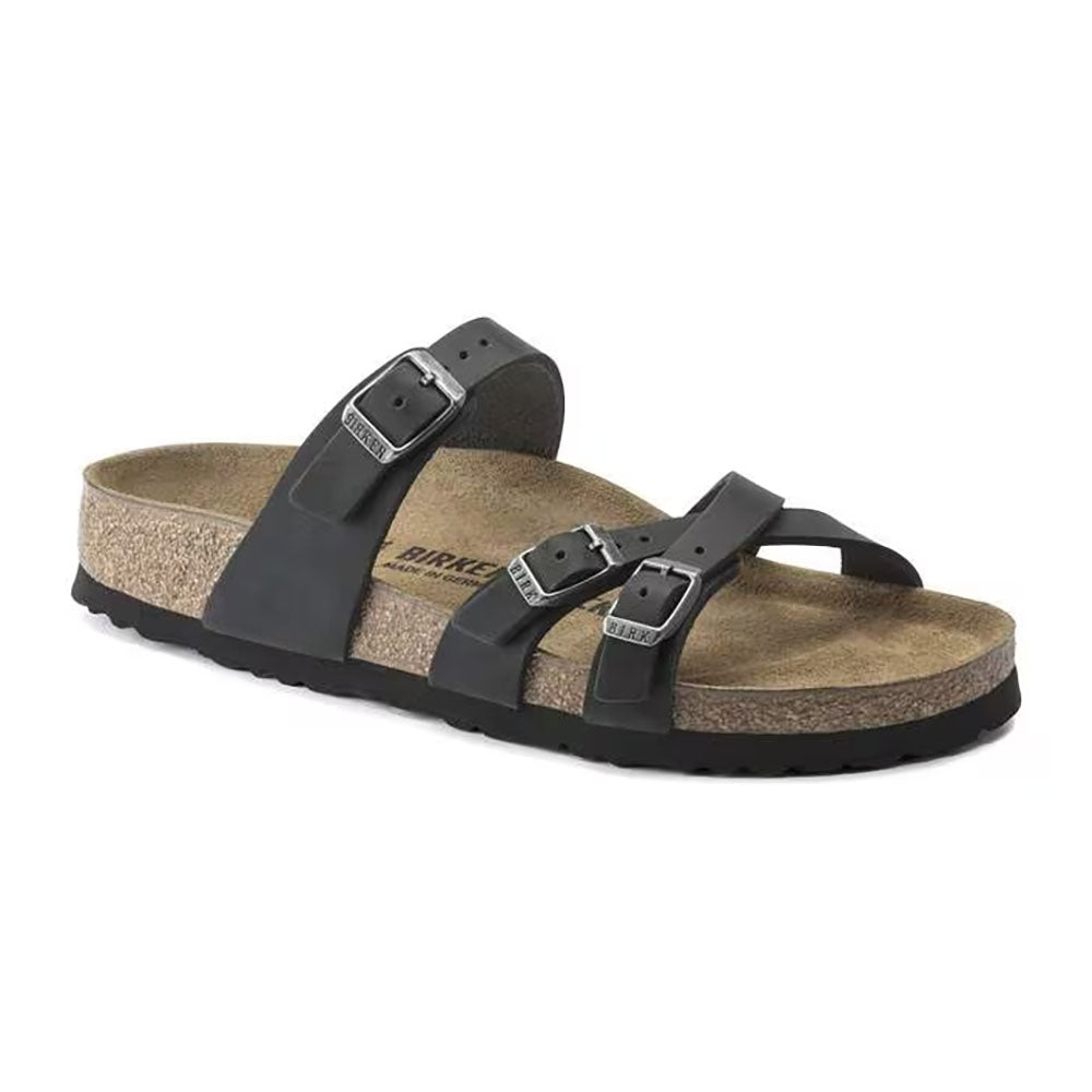 Birkenstock Franca Oiled Leather Womens Shoes Black