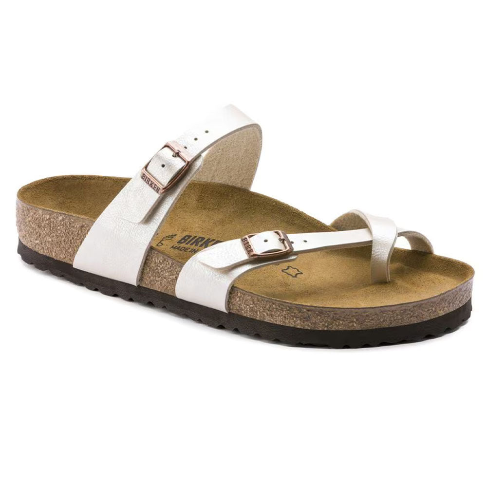 Birkenstock Mayari Cross Strap Sandal Womens Shoes Graceful Pearl White