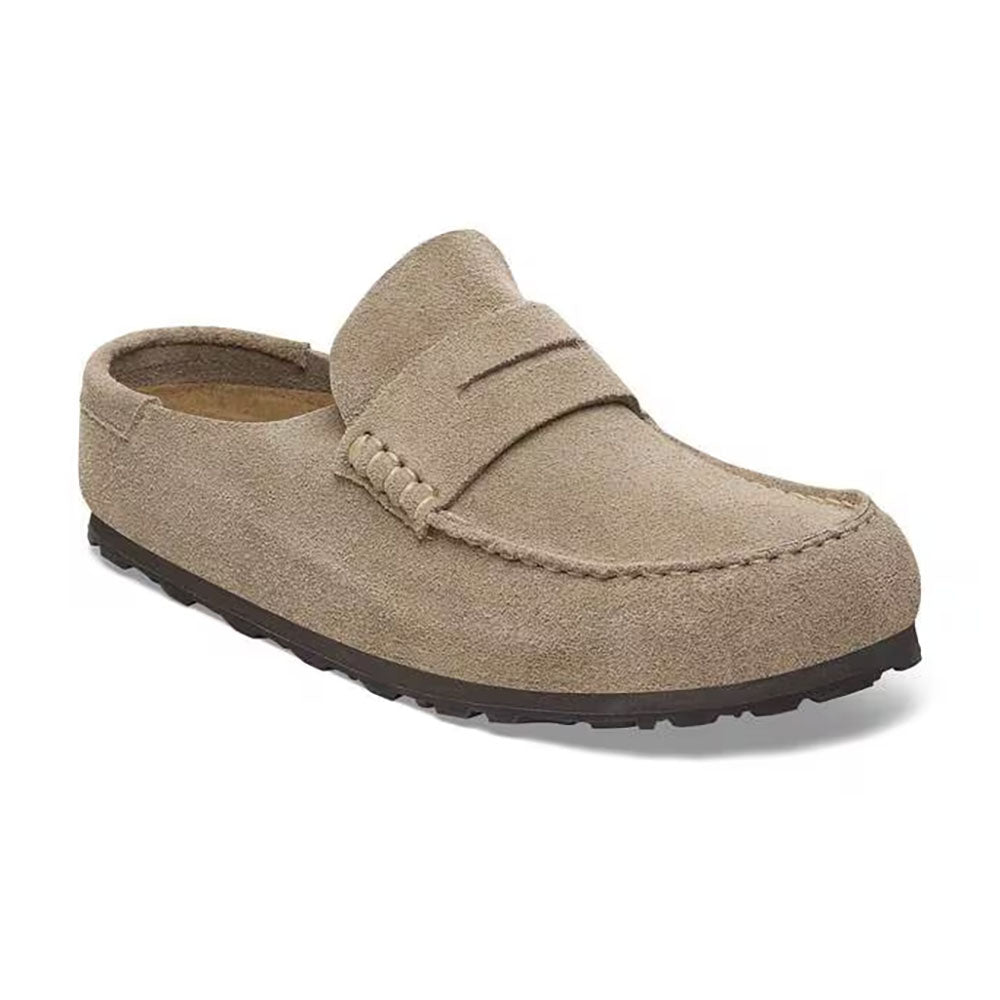 Birkenstock Naples Wrapped Suede Womens Shoes Taupe