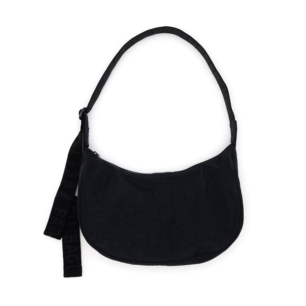 Baggu Medium Nylon Crescent Handbags Black