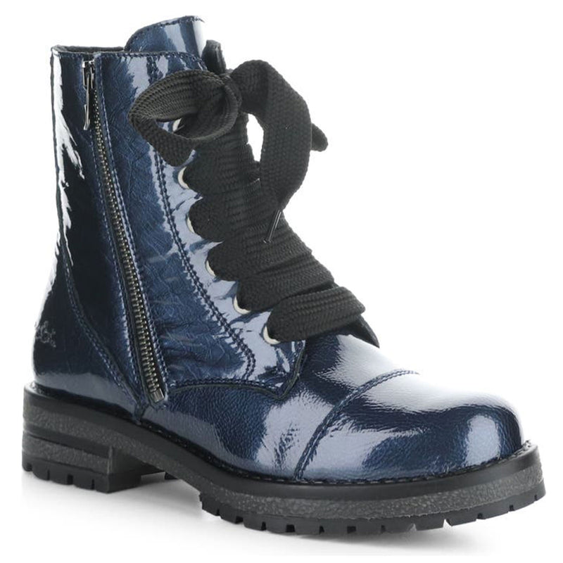 Bos & Co Paulie Waterproof Combat Boot Womens Shoes Blue