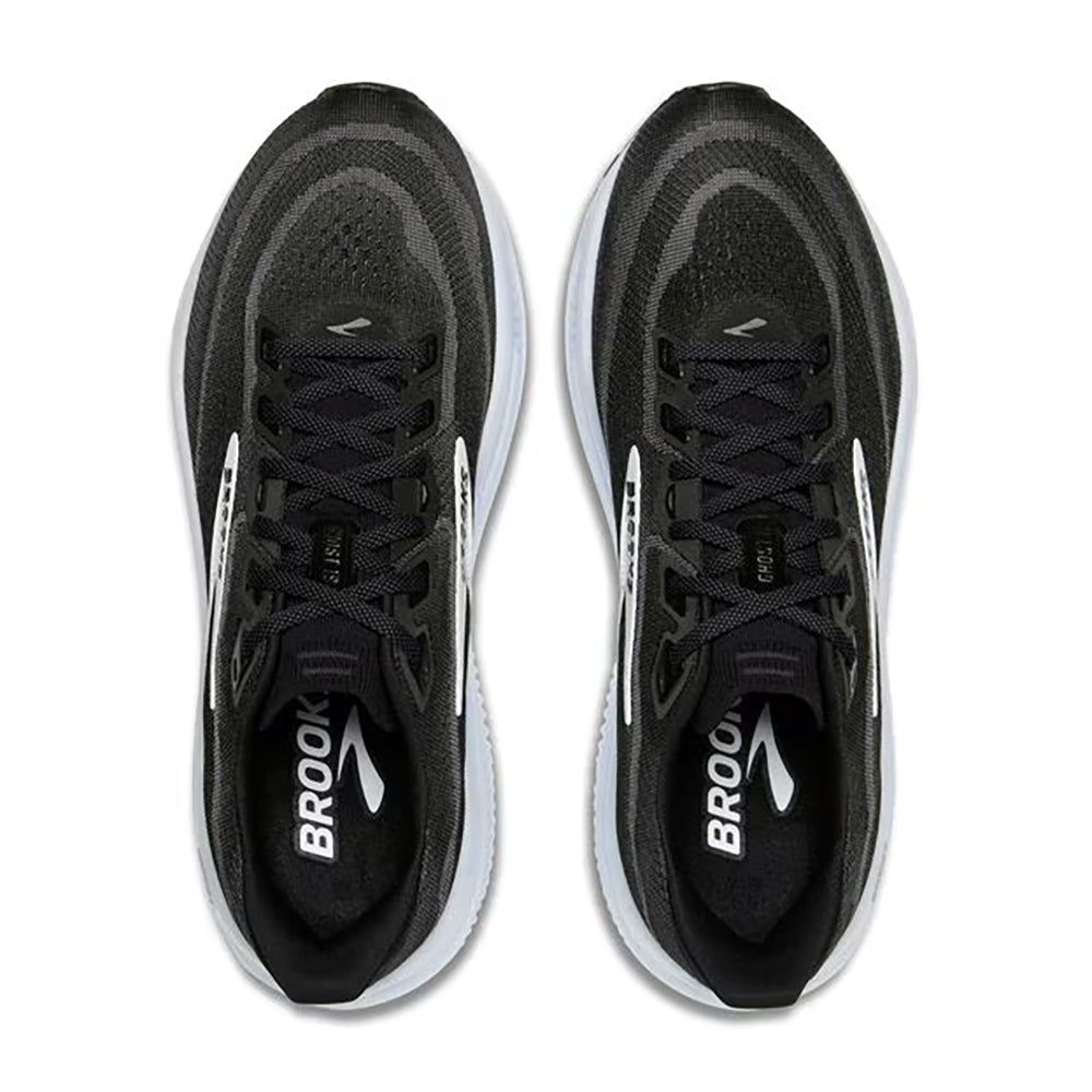 Brooks Women's Ghost 18 Athletic Running Walking Everyday Comford Sneaker, Black and White Ghost 18 Womens